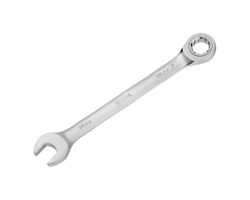 Ключ комбинированный трещоточный 18 мм, CrV, матовый хром Denzel 14712