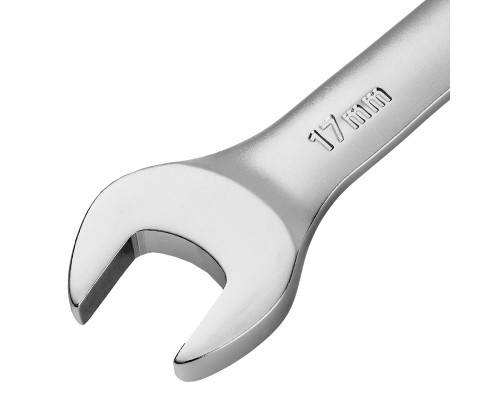 Набор ключей комбинированных трещоточных 6-17 мм, 6 шт., CrV, матовый хром Denzel 14720