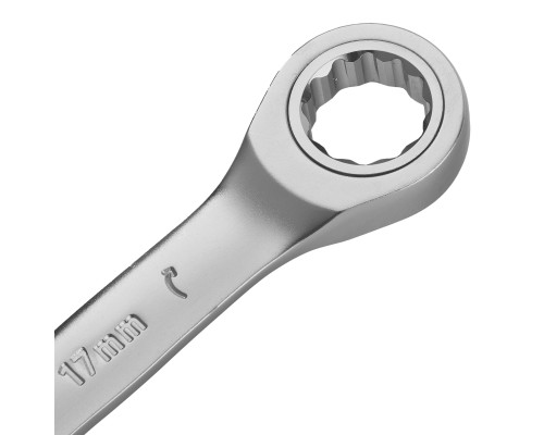 Набор ключей комбинированных трещоточных 6-17 мм, 6 шт., CrV, матовый хром Denzel 14720