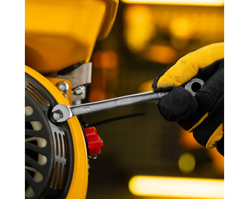 Набор ключей комбинированных трещоточных 6-17 мм, 6 шт., CrV, матовый хром Denzel 14720