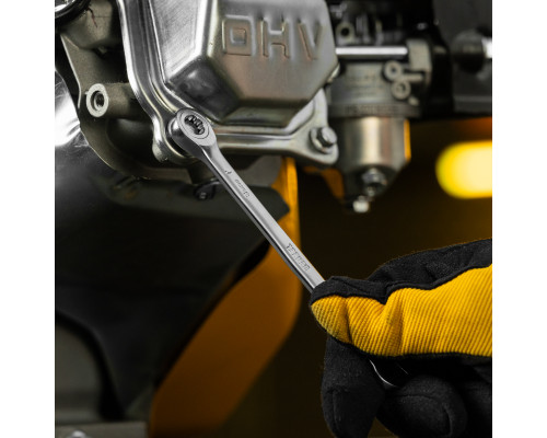 Набор ключей комбинированных трещоточных 6-17 мм, 6 шт., CrV, матовый хром Denzel 14720