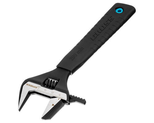 Ключ разводной, переставная губка, 200 мм, CRV GROSS 15572