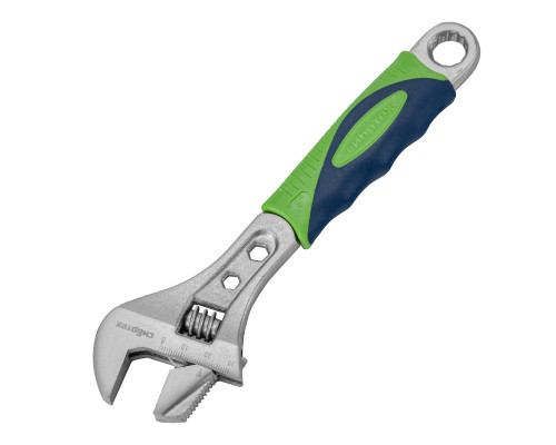 Ключ разводной, 200 мм, переставная губка, 2-х комп. рукоятка Сибртех 15598