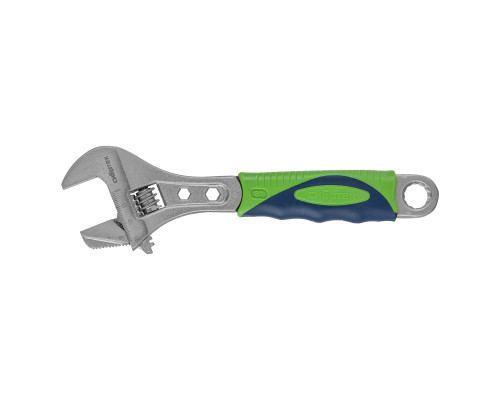 Ключ разводной, 200 мм, переставная губка, 2-х комп. рукоятка Сибртех 15598