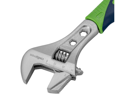 Ключ разводной, 200 мм, переставная губка, 2-х комп. рукоятка Сибртех 15598