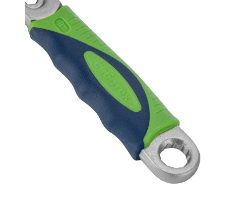 Ключ разводной, 200 мм, переставная губка, 2-х комп. рукоятка Сибртех 15598