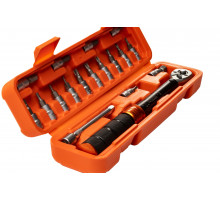 Набор бит с динамометрическим ключом MAXPILER (18 предметов, 1/4", 2-24 Нм) MTW-18-SET