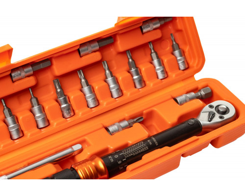 Набор бит с динамометрическим ключом MAXPILER (18 предметов, 1/4", 2-24 Нм) MTW-18-SET