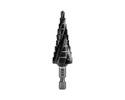 Сверло по металлу ступенчатое P.I.T. ADVANCE Ø 4-20 мм, HEX1/4" AMED17-0420