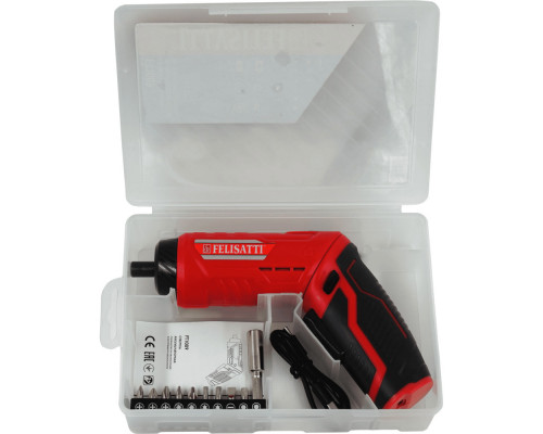 Аккумуляторная отвертка (кейс + оснастка 10 шт) FELISATTI FT1009