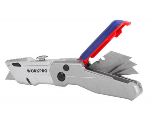 Нож складной металлический 4-х позиционный + 3 лезвия WORKPRO WP211011