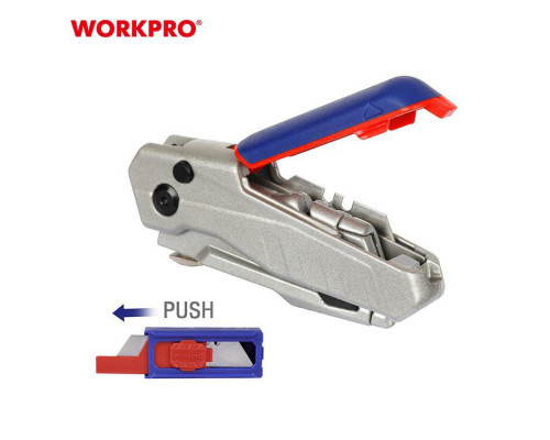 Нож складной металлический 4-х позиционный + 3 лезвия WORKPRO WP211011