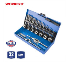 Набор метчиков и плашек WORKPRO 32 предмета М3-М12 WP309008