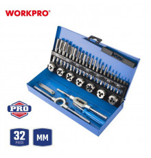 Набор метчиков и плашек WORKPRO 32 предмета М3-М12 WP309008