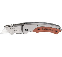 Нож складной WORKPRO 10 лезвий с деревянной рукояткой WP211027