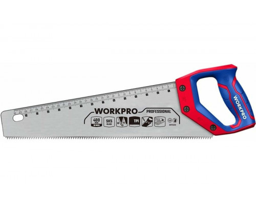 Ножовка по дереву WORKPRO 400 мм, SK5, 7TPI WP215005