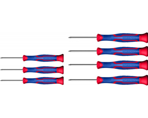 Набор прецизионных отверток WORKPRO CR-V, крест+шлиц, 7 шт. WP200509
