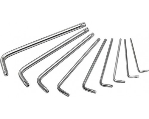 Набор Г-образных ключей WORKPRO 9 шт TORX с отверстием WP222002