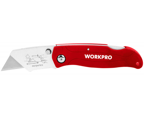 Складной нож WORKPRO металлический WP211002