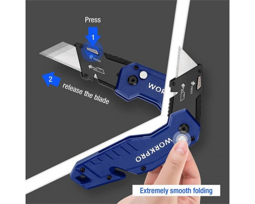 Складной нож быстросменный WORKPRO WP211008