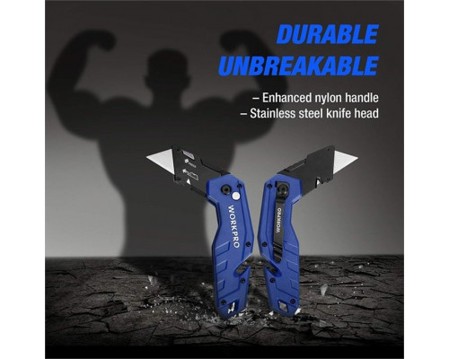 Складной нож быстросменный WORKPRO WP211008