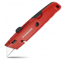Нож строительный алюминиевый WORKPRO красный WP213009