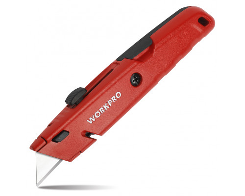 Нож строительный алюминиевый WORKPRO красный WP213009