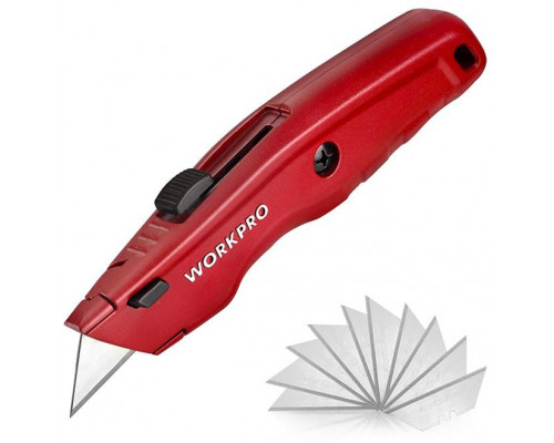 Выдвижной нож WORKPRO алюминиевый WP213017