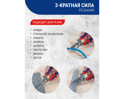 Ножницы многофункциональные WORKPRO 200 мм кованые WP214009