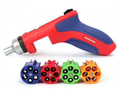 Отвертка с пистолетной рукояткой WORKPRO с автозагрузкой WP221048