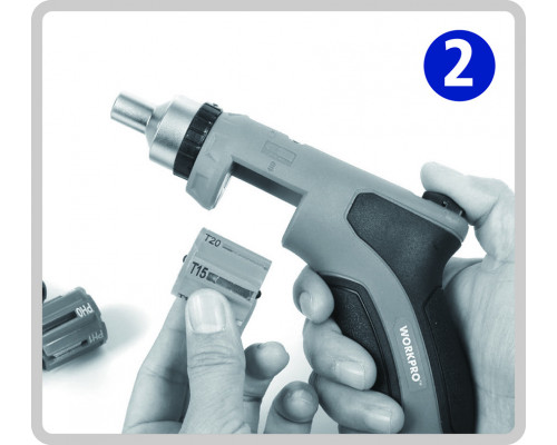 Отвертка с пистолетной рукояткой WORKPRO с автозагрузкой WP221048