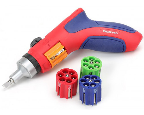 Отвертка с пистолетной рукояткой WORKPRO с автозагрузкой WP221048