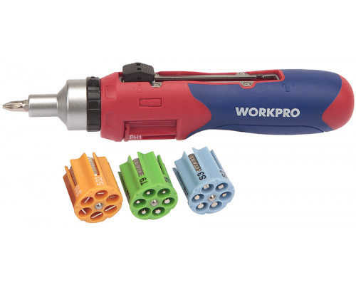 Отвертка с трещоткой WORKPRO 24 бит, с автозагрузкой WP221056