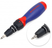 Набор отвертка с битами 10-В-1 WORKPRO с храповым механизмом WP221059