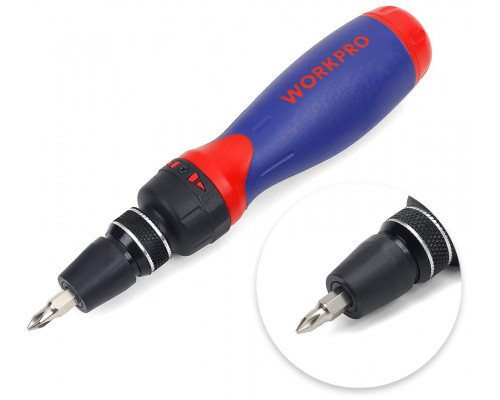 Набор отвертка с битами 10-В-1 WORKPRO с храповым механизмом WP221059