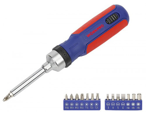 Набор: отвертка с битами WORKPRO 14 шт WP221061