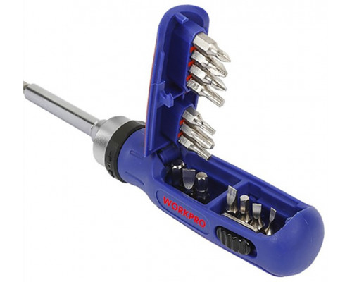 Набор: отвертка с битами WORKPRO 14 шт WP221061