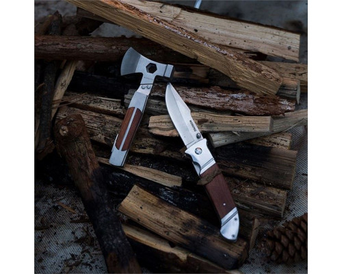 Нож складной WORKPRO с деревянной рукояткой WP381001