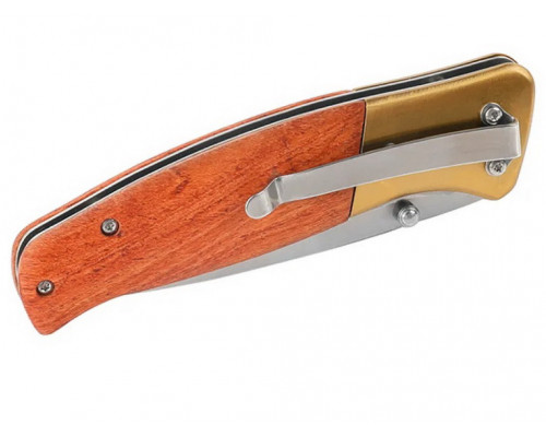 Нож складной WORKPRO с деревянной рукояткой WP381012