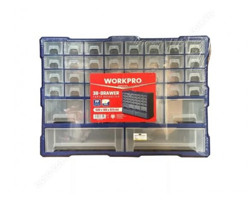 Органайзер WORKPRO 520х160х375 мм пластиковый 38 выдвижных ящичков WP283009