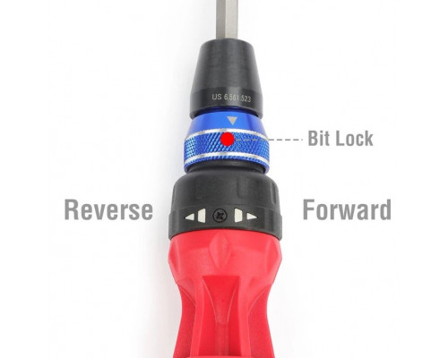 Отвертка с набором бит 12 в 1 (храповый механизм, быстрая загрузка) WORKPRO WP221063