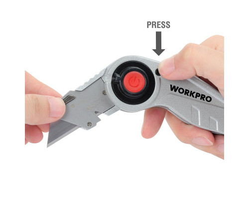 Нож складной, с подсветкой WORKPRO WP211009