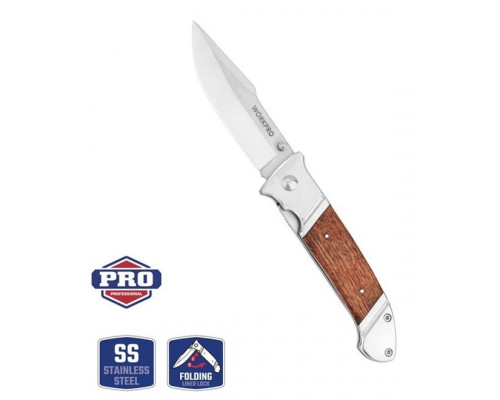 Нож складной с деревянной ручкой 140 мм WORKPRO WP381003