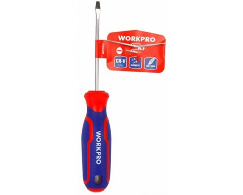 Отвертка с магнитным наконечником WORKPRO SL 4x100мм CR-V WP221014