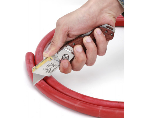 Нож складной WORKPRO с деревянной рукояткой WP211014