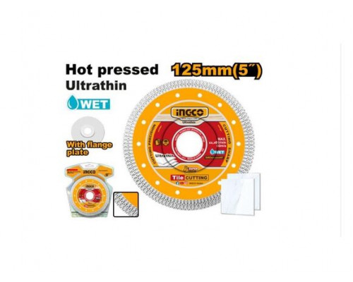 Диск алмазный INGCO INDUSTRIAL 125х1,4х22,2 мм, алмаз 10 мм, ТУРБО-Х ультратонкий DMD081251HT Диск алмазный INGCO INDUSTRIAL 125х1,4х22,2 мм, алмаз 10 мм, ТУРБО-Х ультратонкий DMD081251HT