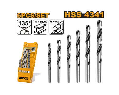 Набор сверл по металлу INGCO 6 шт. AKD1055