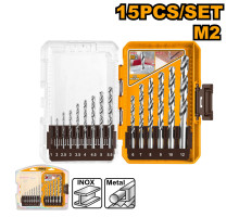 Набор сверл по металлу INGCO INDUSTRIAL 15 шт. 1-12 мм AKDL51508