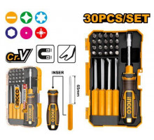 Отвертка со сменными стержнями 30 в 1 SUPER INGCO AKISD3001