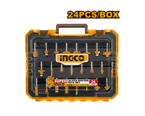 Набор фрез по дереву INGCO INDUSTRIAL 24 шт. 6 мм AKRT24062 Набор фрез по дереву INGCO INDUSTRIAL 24 шт. 6 мм AKRT24062